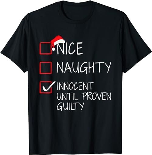 Nice naughty innocent until proven guilty christmas list  (1) T-Shirt, Sweatshirt, Hoodie - 100336